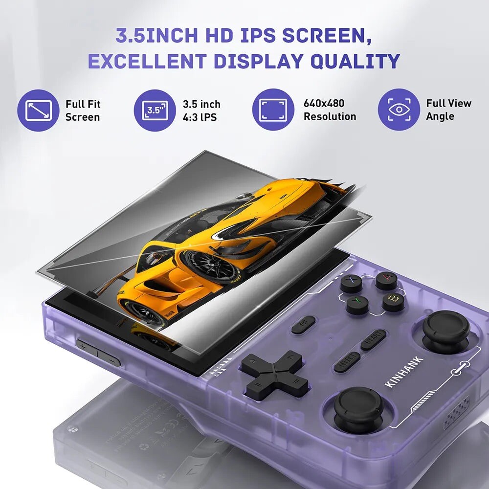 K36 Retro Handheld Video Game Console 16000+ Retro Games Emulator 3.5 in – Black