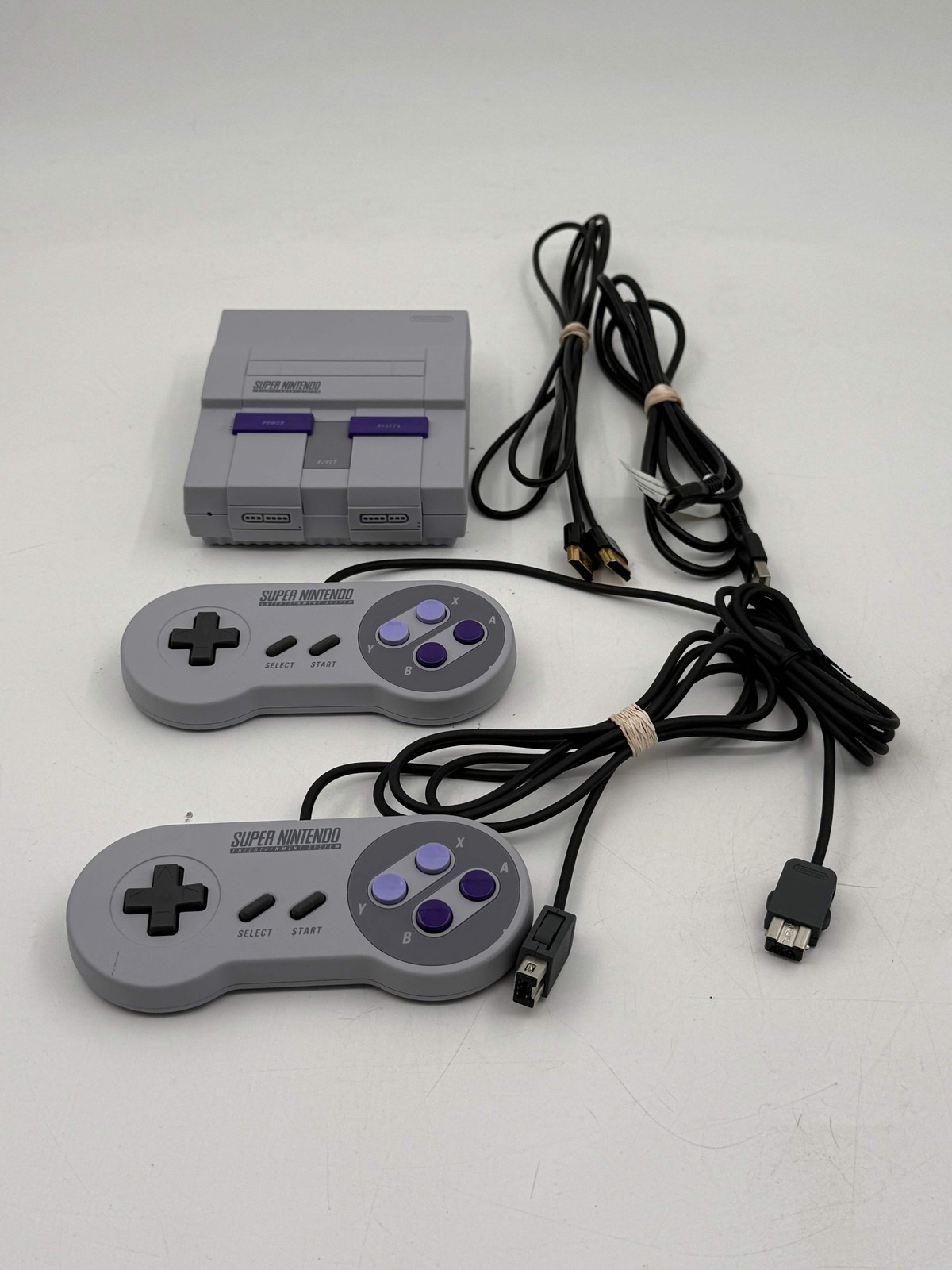 Nintendo Super NES Control Deck CLV-201 + Controllers Gray – Used VGC