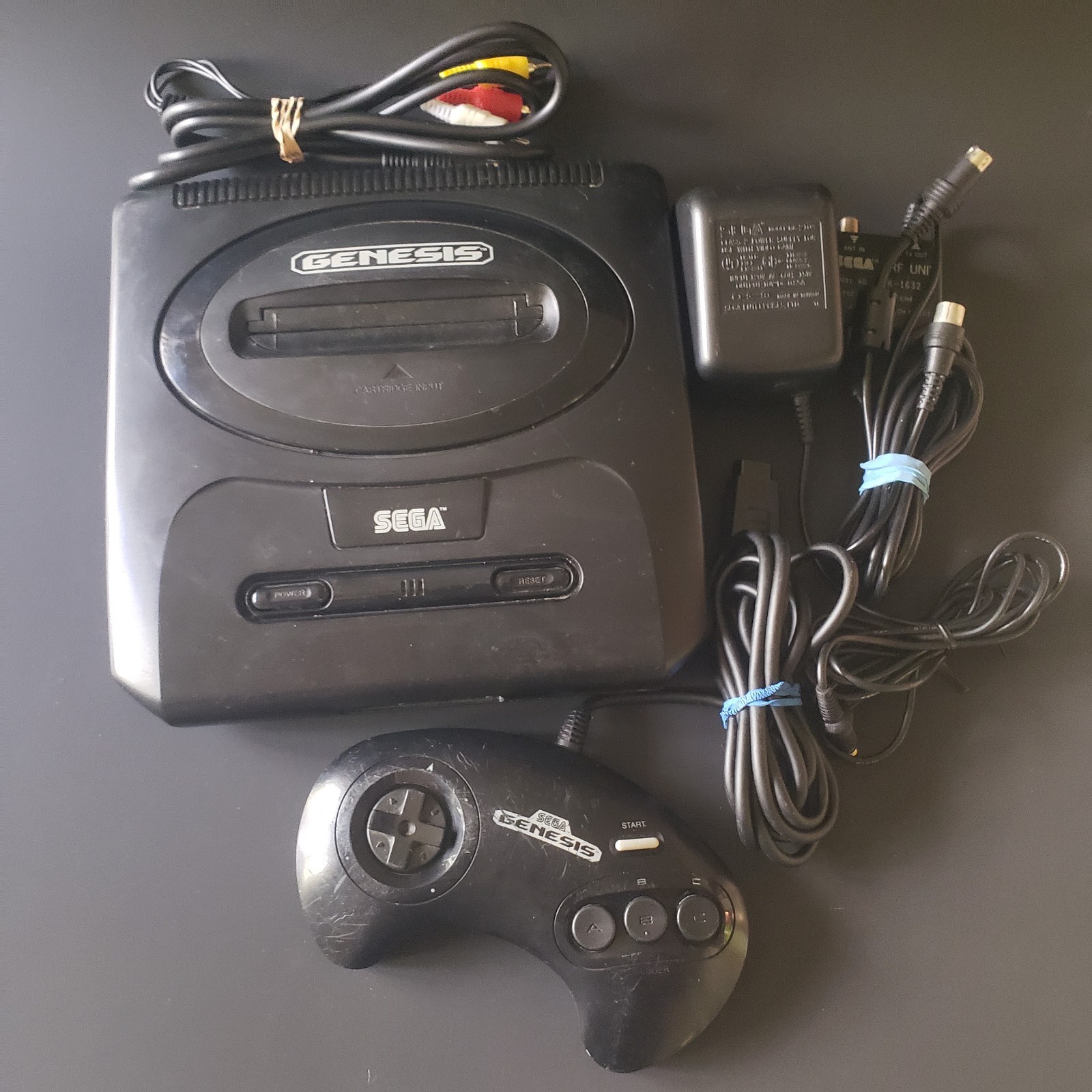 Sega Genesis Model 2 MK-1631 Console with Controller & Cords and RF Unit MK-1632