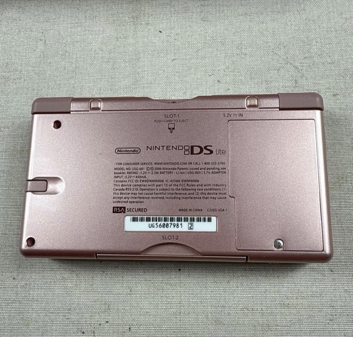 Nintendo DS Lite Metallic Rose North American Version Complete Boxed Near Mint