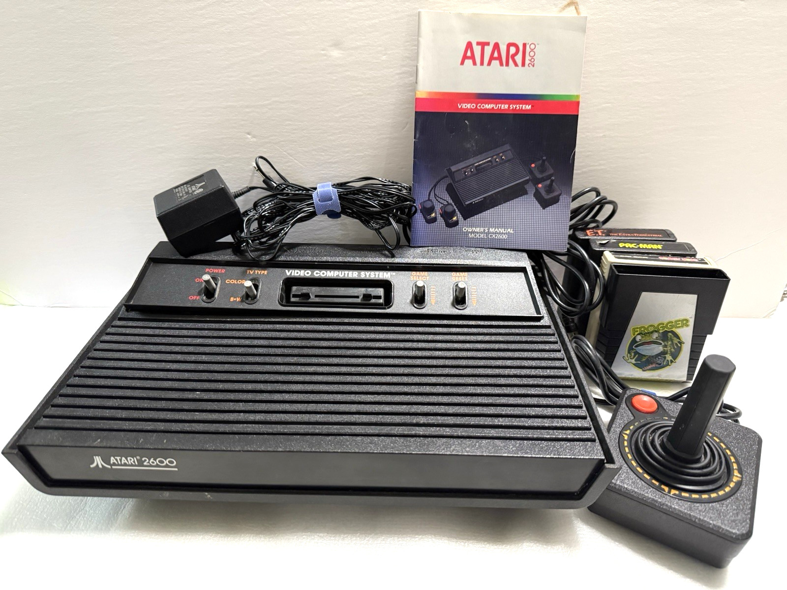 Atari 2600 Darth Vader Console Bundle Power Supply, Controller, 4 Games, Manual