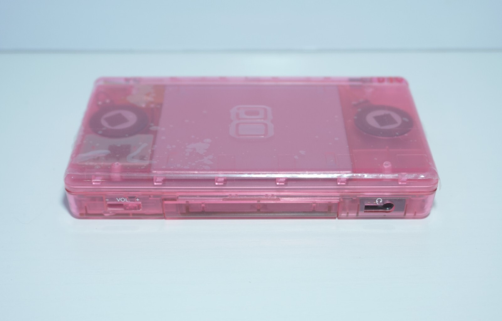Nintendo DS Lite Transparent Clear Pink Handheld System with Charger & Stylus