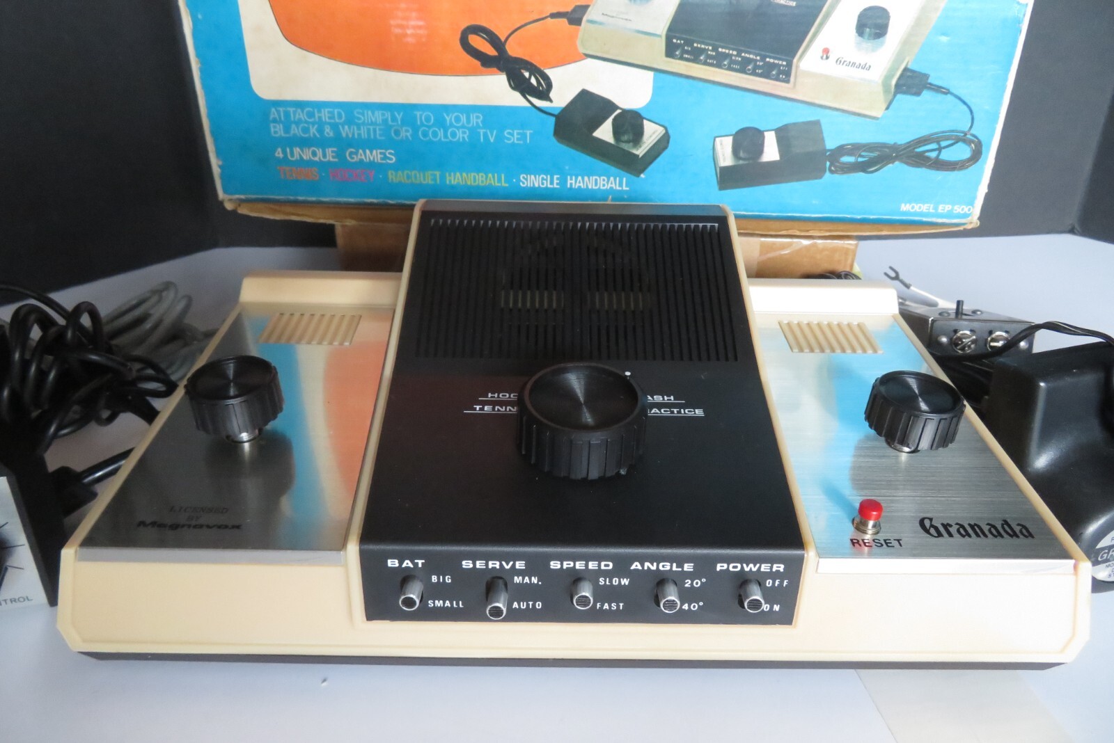 1977 GRANADA® TV GAME Magnavox EP-500 4-in-1 Vid Arcade Game Console TENNIS PONG