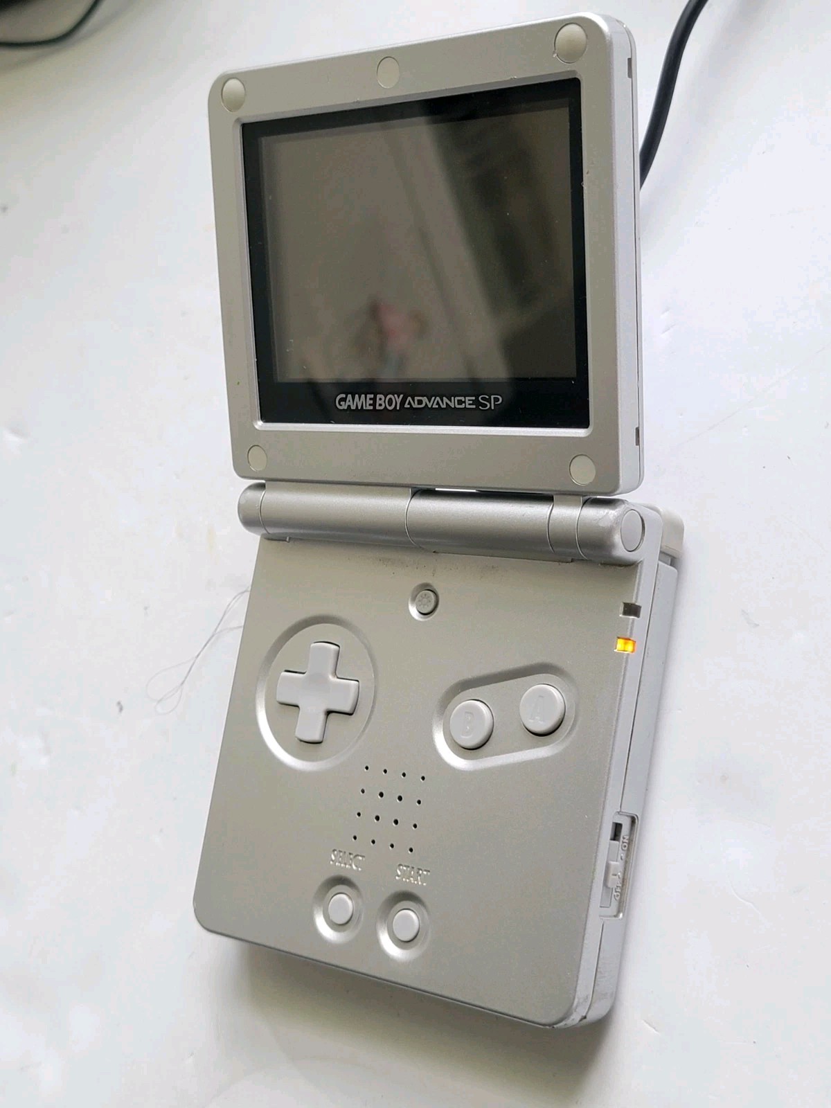 Nintendo Game Boy Advance SP Handheld System WithCharger Silver AGS 001 Working