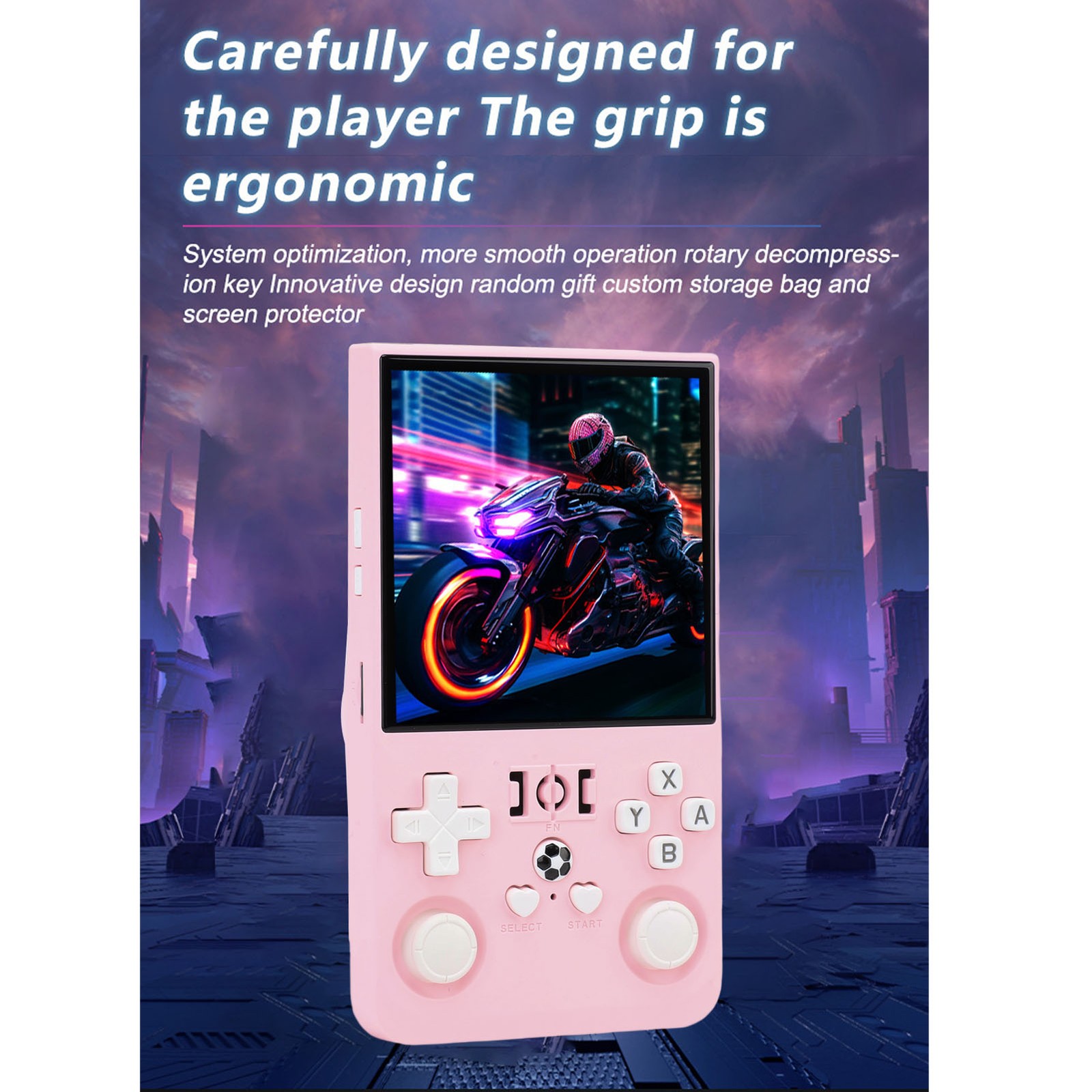 R36MAX Retro Handheld Game Console 4000mAh Long Battery Life 4 Inch Open So CSLY