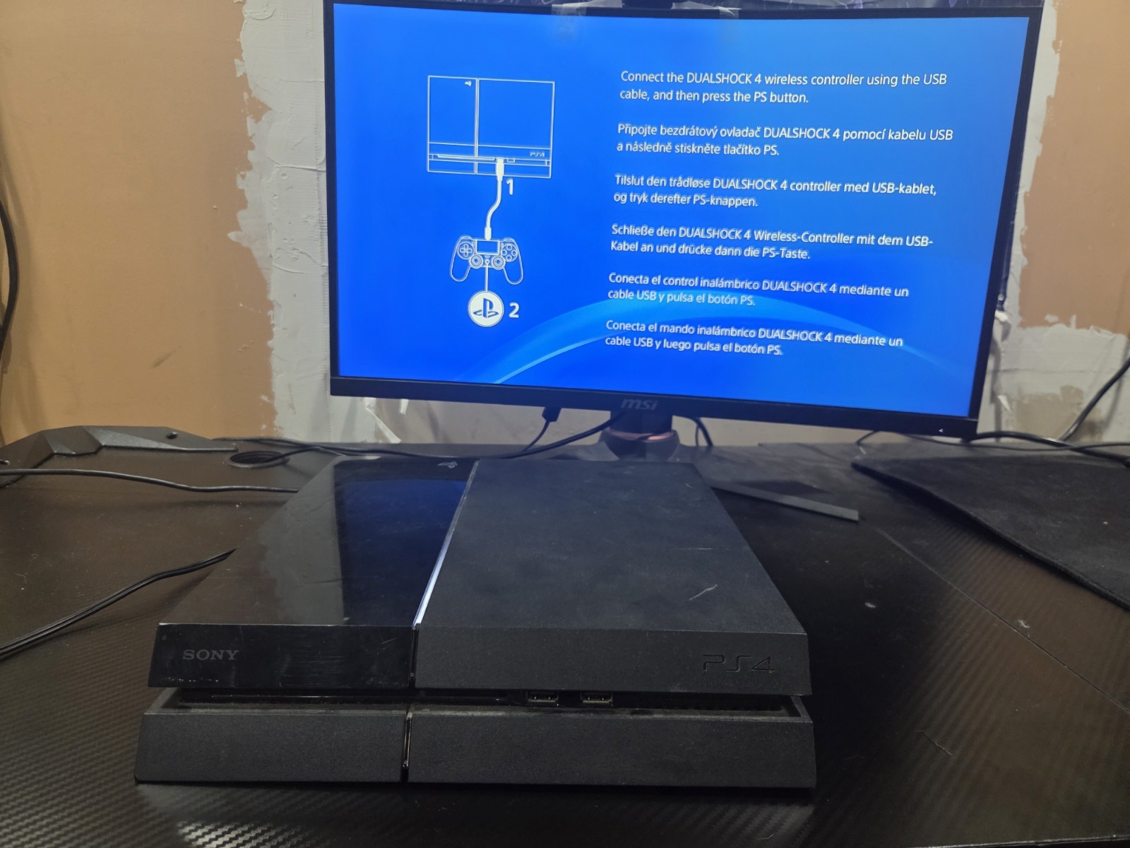 Sony PlayStation 4 PS4 500GB Black Console Tested W/ Power Cord & HDMI