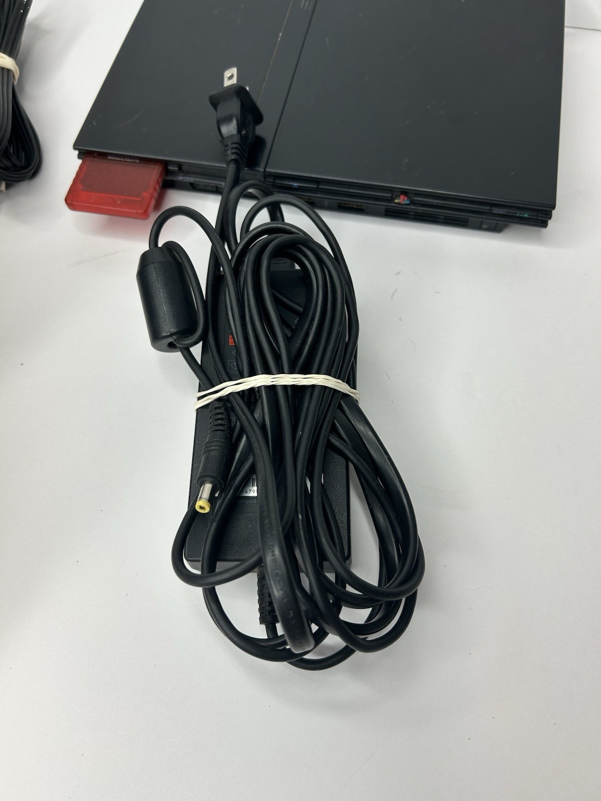 Sony PlayStation 2 PS2 Slim Black Console w/ Controller Cables 8MB Memory Card