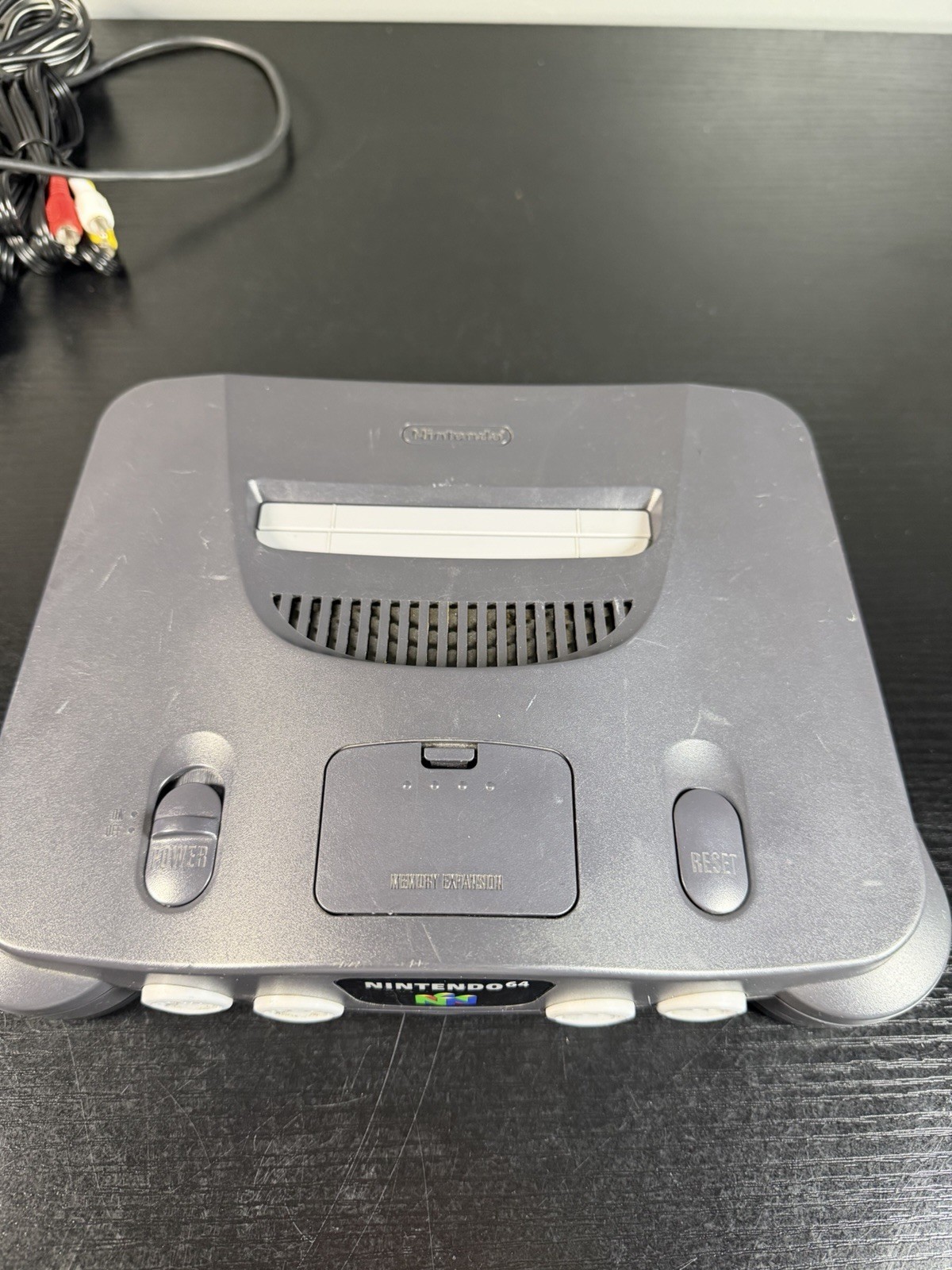 Nintendo 64 N64 Console Power Pack AV Cable And Green Controller Tested