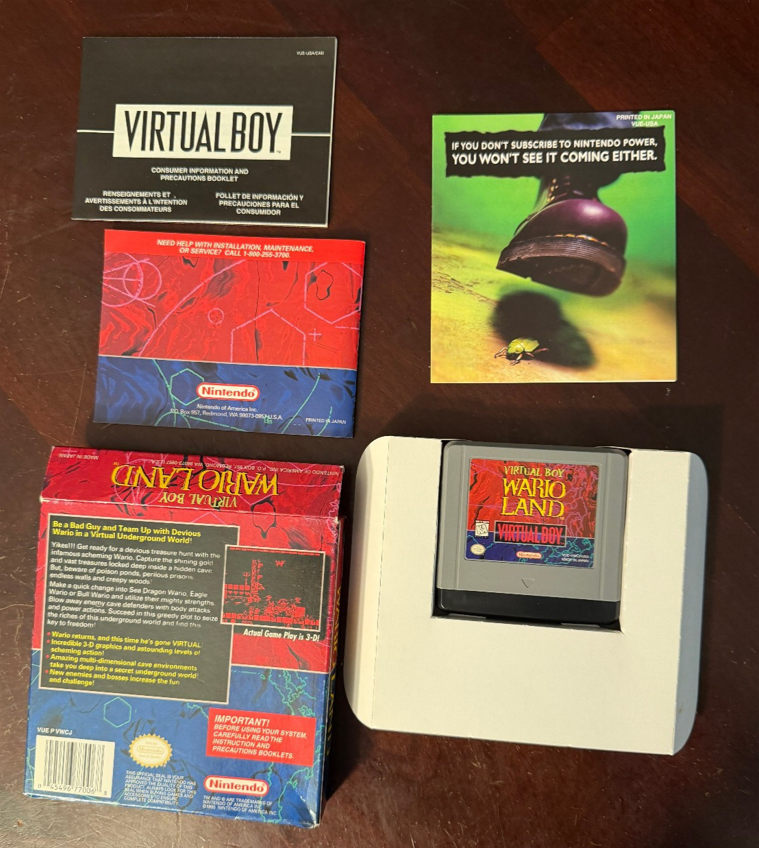 Nintendo Virtual Boy Console CIB w/AC Adapter, 5 games, Near Mint Cond