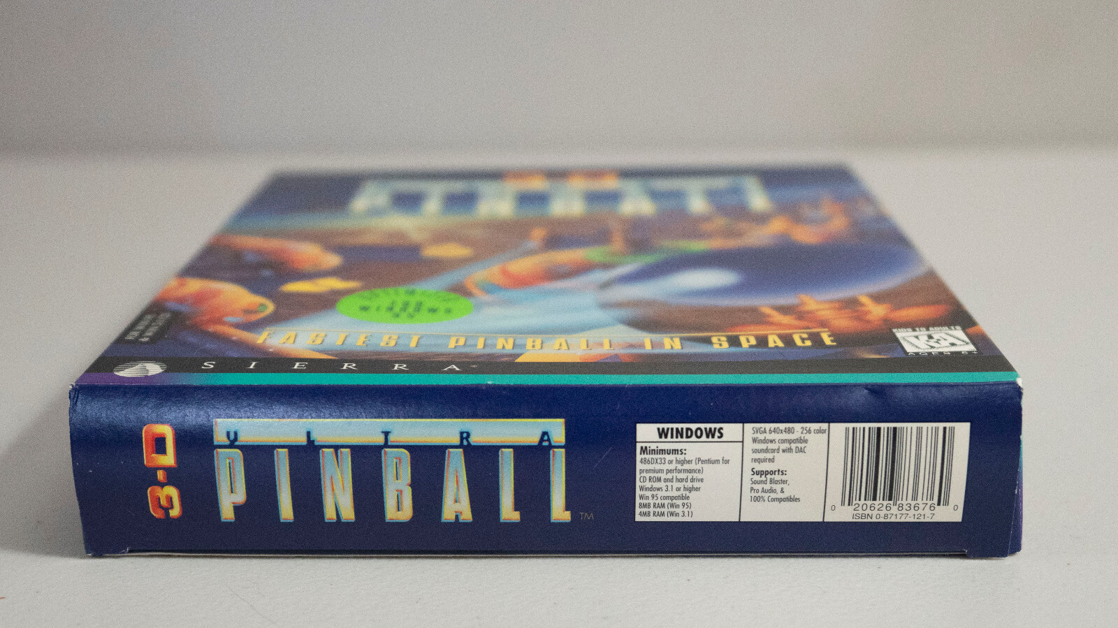 SIERRA – 3-D Ultra Pinball Space Sierra PC Video Game Big Box Windows 95 – 1995