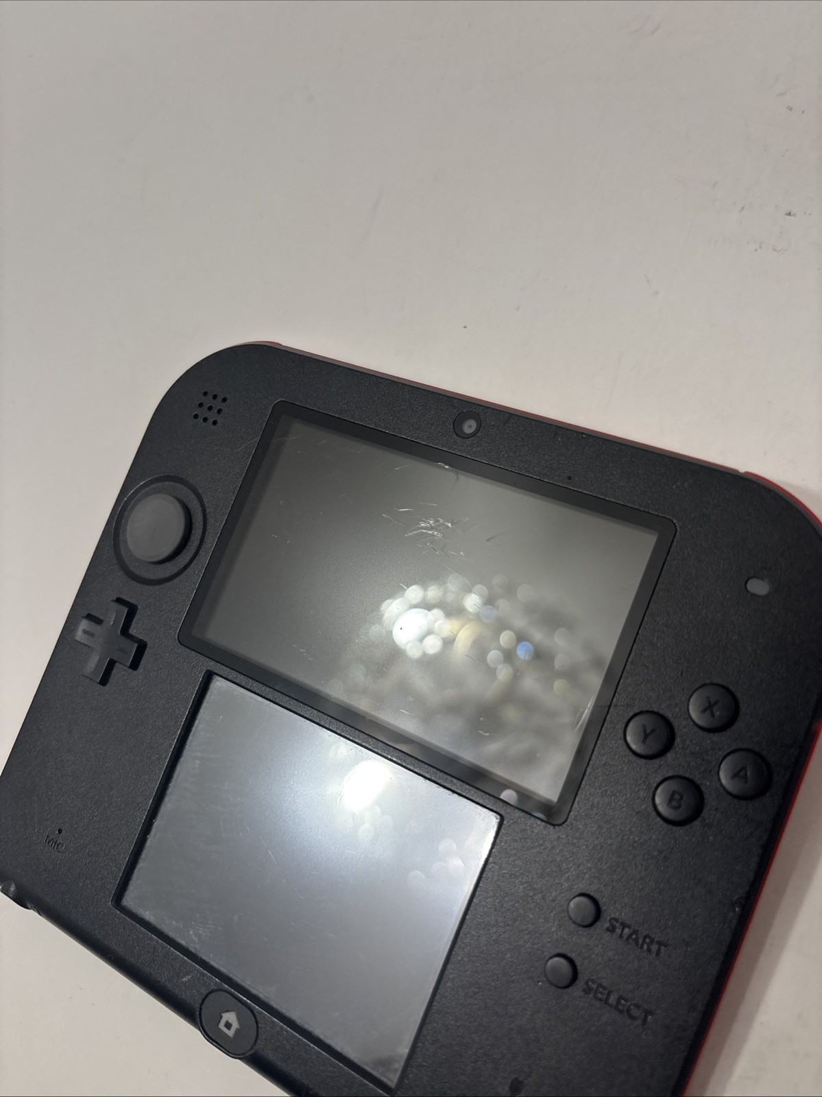 NINTENDO 2DS HANDHELD CONSOLE FTR-001 BLACK / RED WORKING NICE 1 Game & Stylus