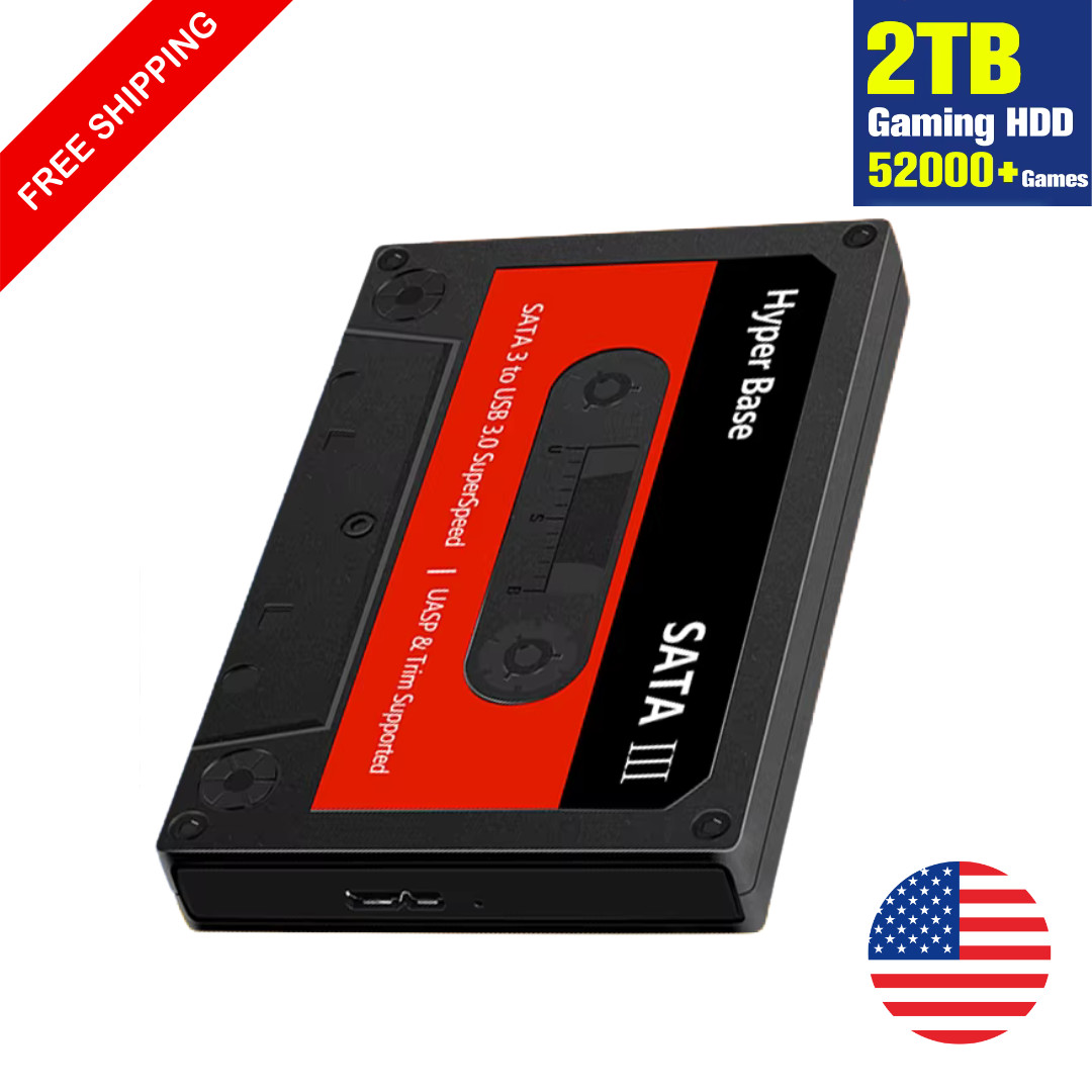 Batocera 2TB Gaming HDD 52000+ Games PS3/PS2/Wii/WiiU/N64/MAME/SS PC/Mac