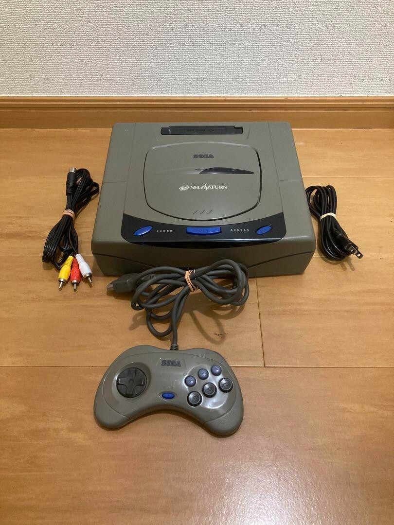 SEGA Saturn Console Gray HST-3210 Cable Tested USED SET JAPAN Ready to play