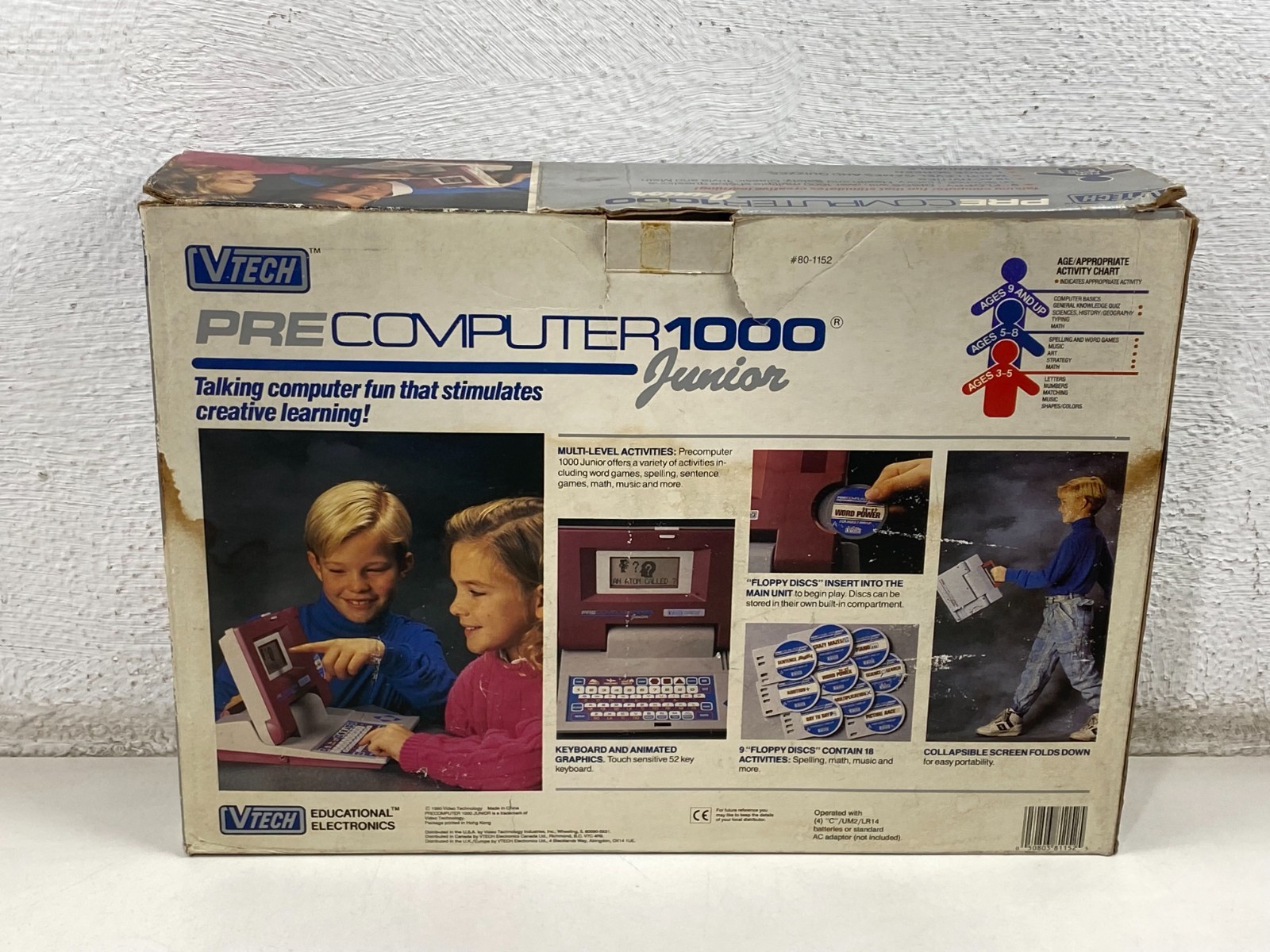Vintage VTECH Pre Computer Junior 1000 Learning Educational Game 1990 NEW