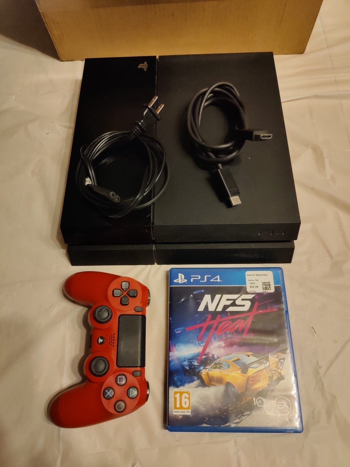 Sony Playstation 4 500GB Black Console PS4 W/ Controller & Cords Tested Working!