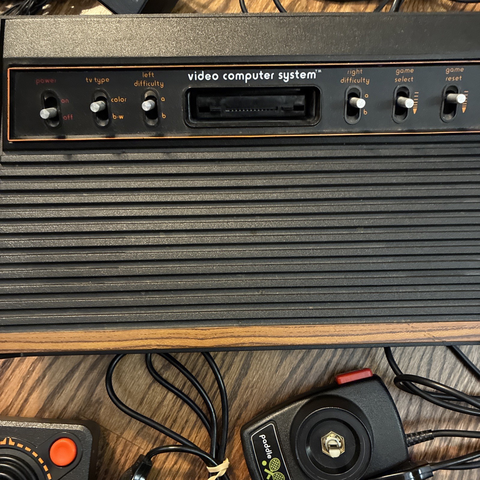 Atari CX 2600 System 6 Switch WORKS Console 2 Games 1 Joystick OEM plug paddles