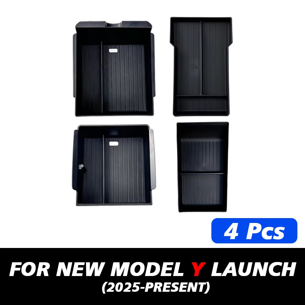Console & Armrest Storage Box For Tesla New Model Y 2025 Juniper Launch ABS with