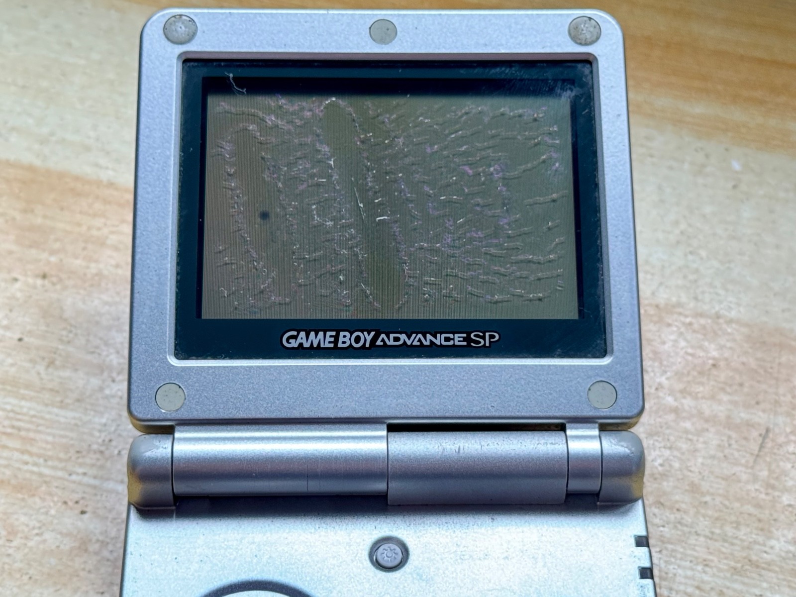 Nintendo Gameboy Advance SP AGS001 Metal Silver Handheld w/ USB Cable & Battery