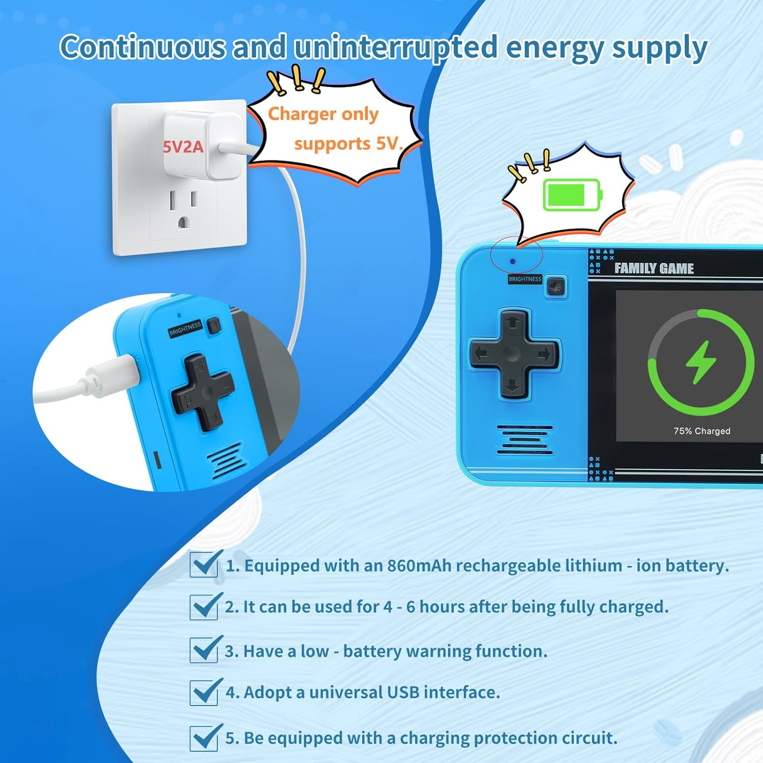 Handheld Game for Kids -Preloaded 220 Retro Video Games, Portable Gaming Player