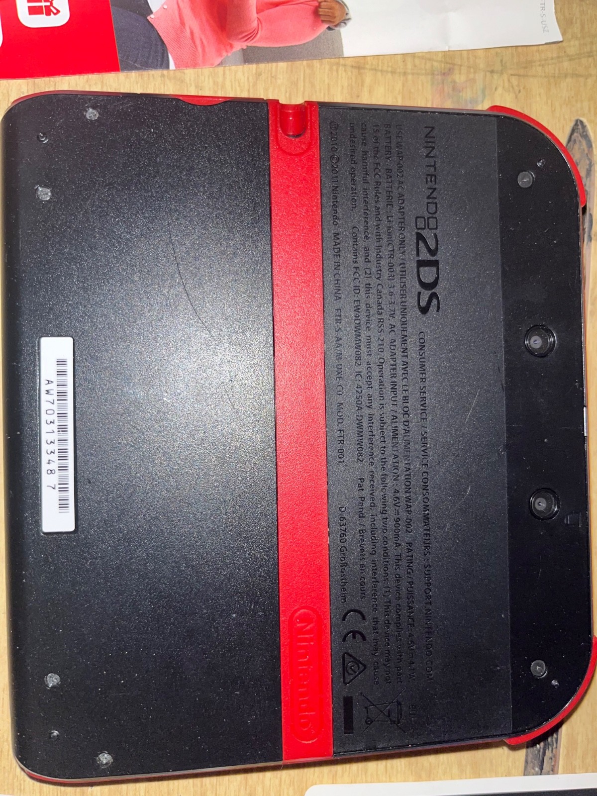 Nintendo 2DS Launch Edition Crimson Red Handheld System