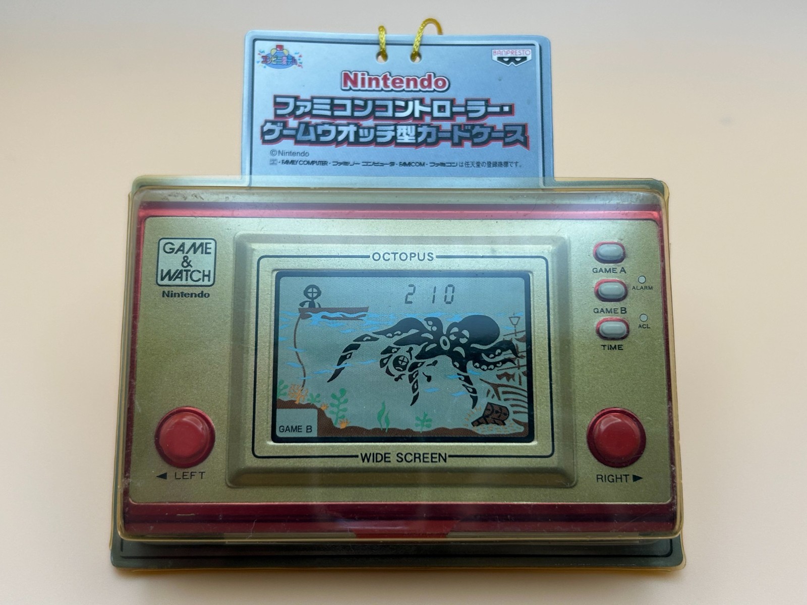 Nintendo Game & Watch Banpresto Card Case OCTOPUS Sealed NOS NO GAME
