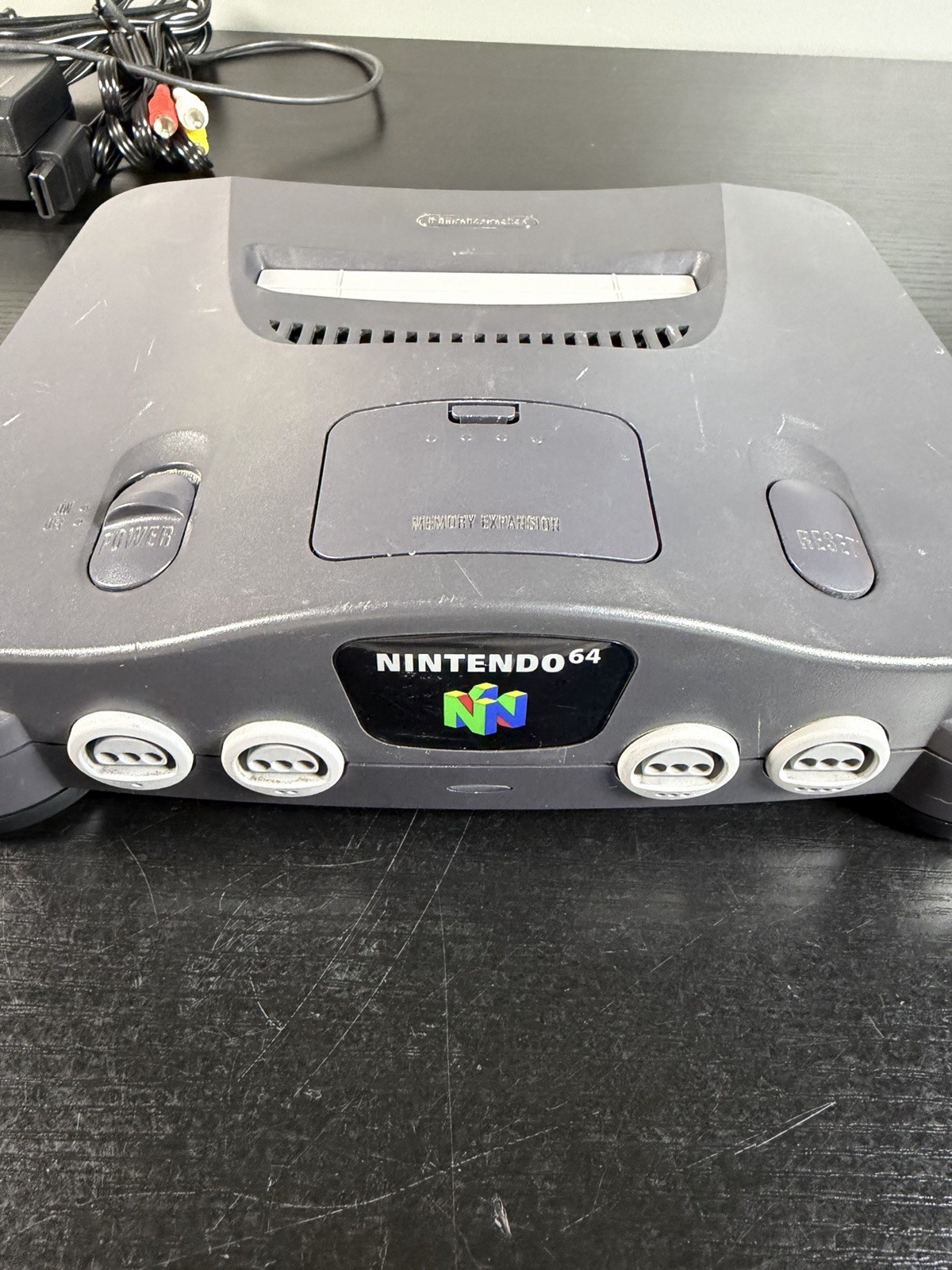 Nintendo 64 N64 Console Power Pack AV Cable And Green Controller Tested