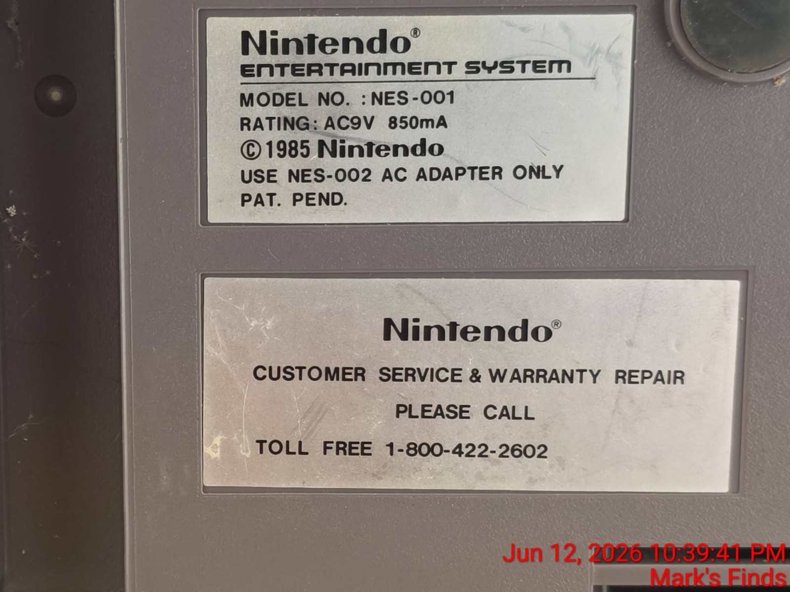 Nintendo Entertainment System NES-001 UNTESTED Parts or Repair