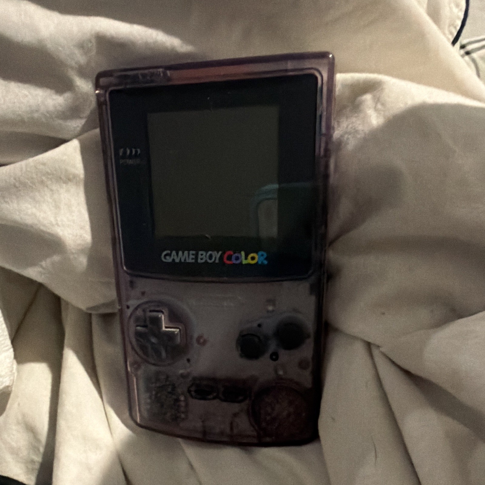 Nintendo Game Boy Color CGB-001 Handheld System Clear Purple w/ Headphone Jack