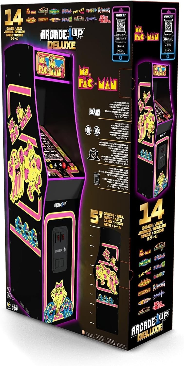 Arcade1Up Ms. Pac-Man Bandai Namco Legacy Arcade Machine 14-in-1 Wi-Fi