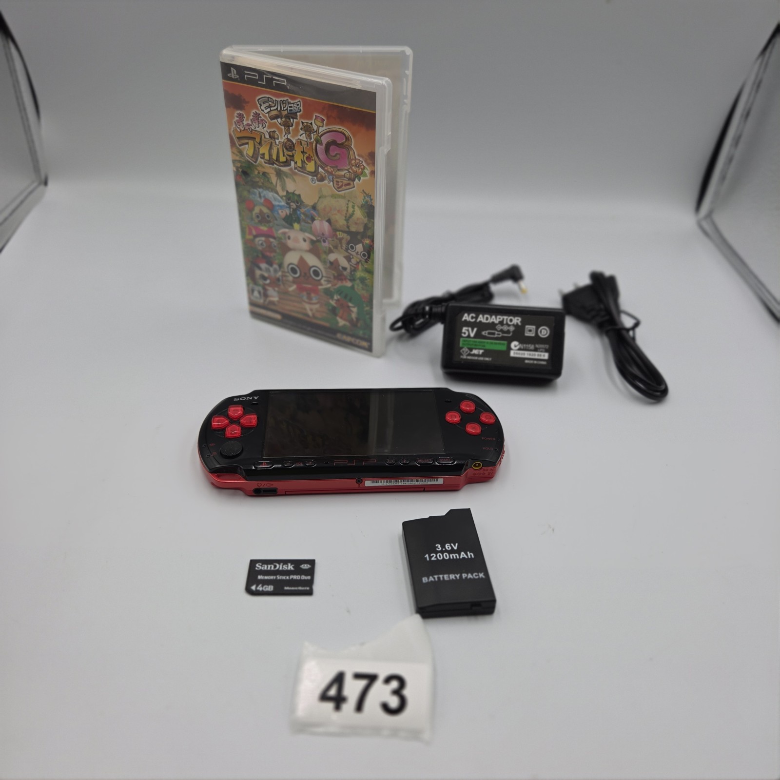 Sony PSP-3000 Red/Black Japan Import Bundle Tested Working UMD Reads + Charger