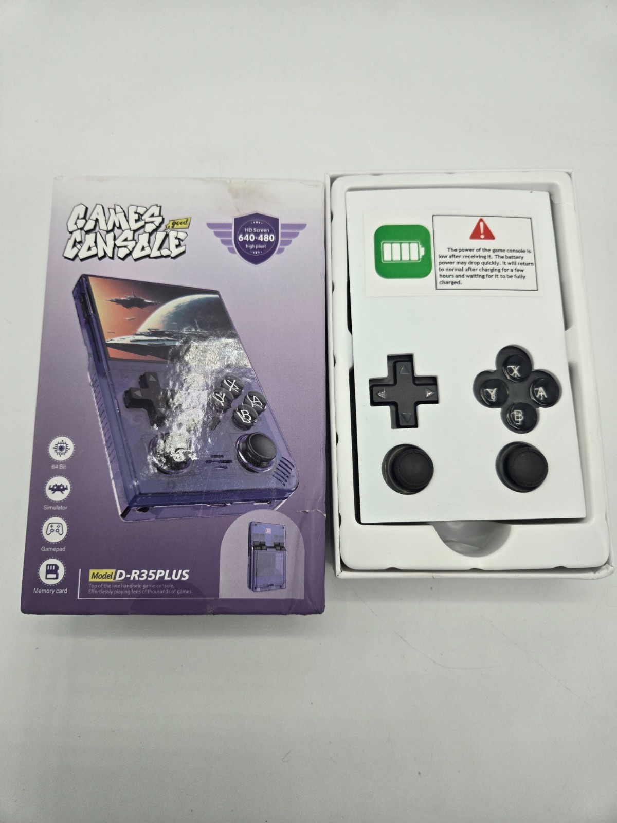 Retro Handheld Game Console D-R35 Plus – 64 Bit HD 640×480, Thousands of Games
