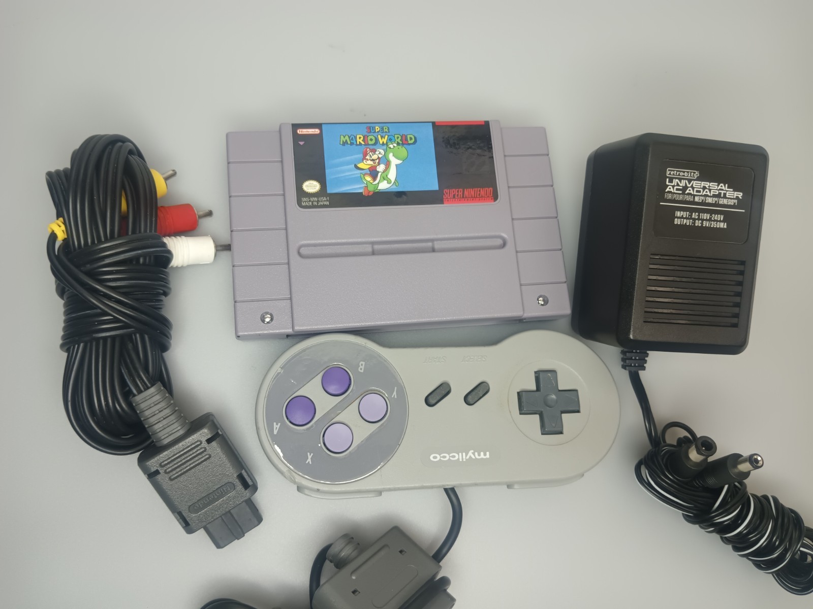 Super Nintendo SNES Console Bundle w/ Super Mario World Tested Working