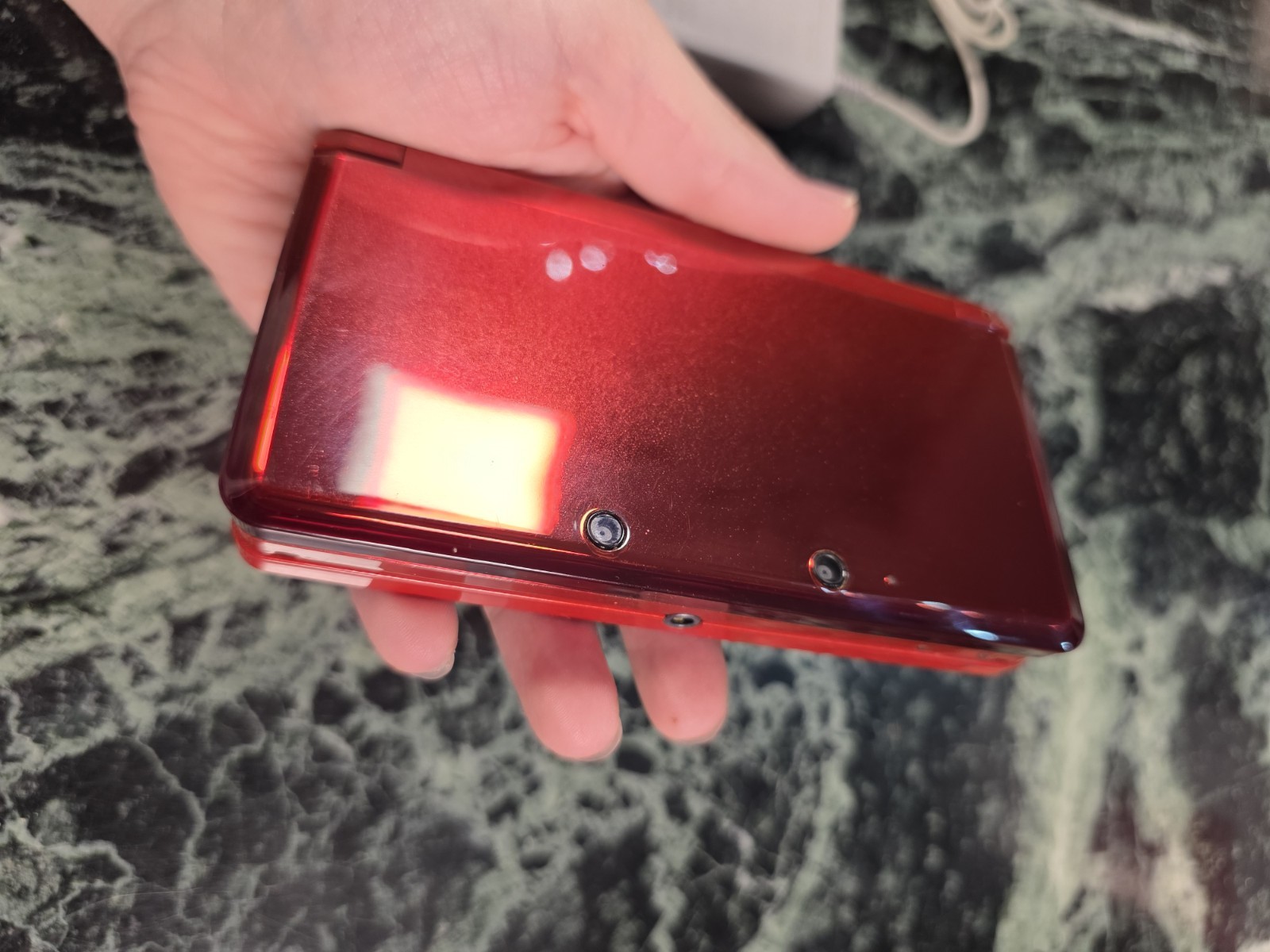 Nintendo 3DS Flame Red Console English US Version TESTED w/Charger + Smash