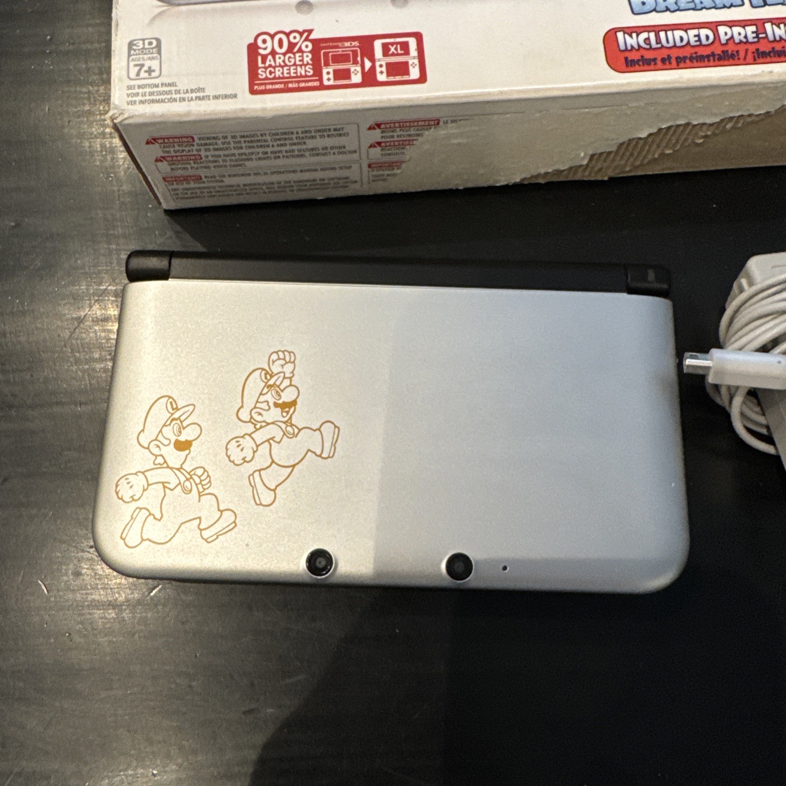 Nintendo 3DS XL Year of Luigi 30th Anniversary Silver/Black Wi-Fi 3D No Stylus