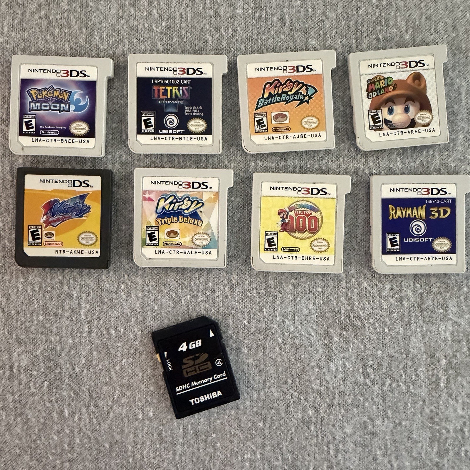 Nintendo 3DS XL 4GB Red Console (NTSC) Stylus/charger Included. 8 Games/1SD Card