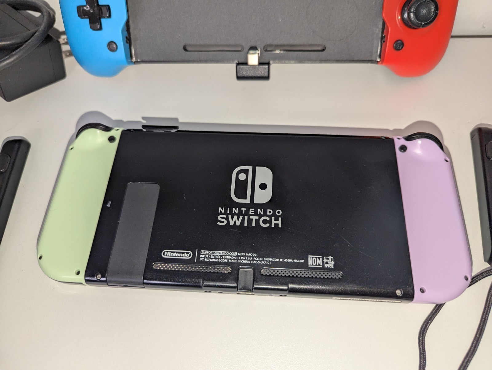 Nintendo Switch Console w/ Green & Purple Joy-Con, White Dock, USB-C