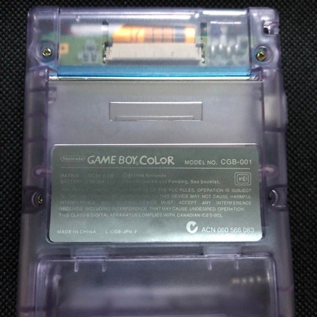 Console Nintendo Gameboy Color Clear Atomic Purple with IPS V2 backlight screen