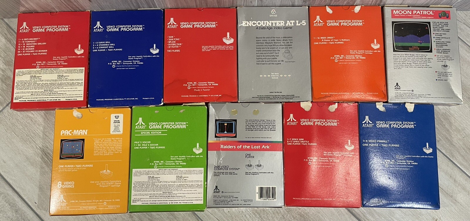 Atari 2600 Console Lot Complete w/ Joysticks, Paddles & 13 Games In Boxes