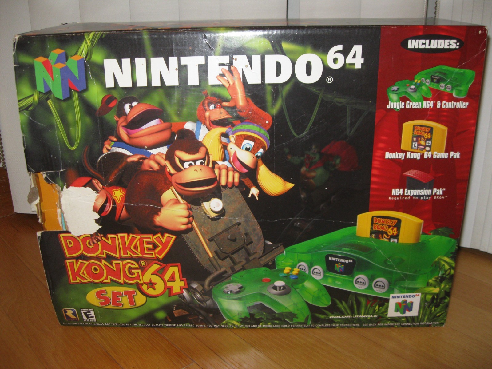 Nintendo Donkey Kong 64 Set Jungle Green Console CIB Complete In Box N64 Extras