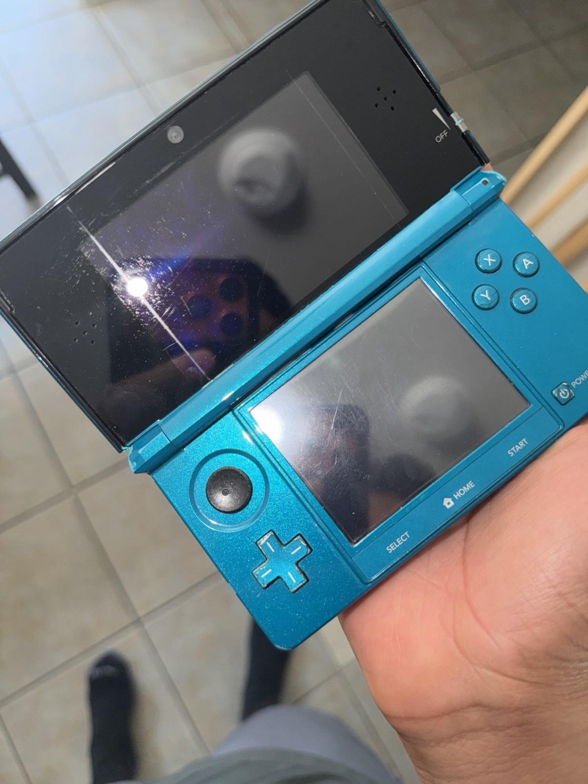 Nintendo 3DS Aqua Blue Handheld Console Touchscreen, 2GB NTSC-U/C CTR-001