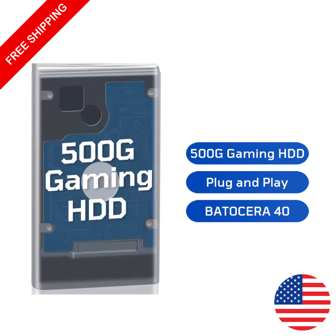 500GB Retro Game HDD 14,000 Games 30 Emulators Plug & Play