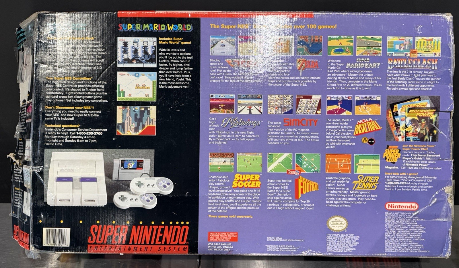 Super Nintendo SNES Console Super Set Near Complete Super Mario World+Games!