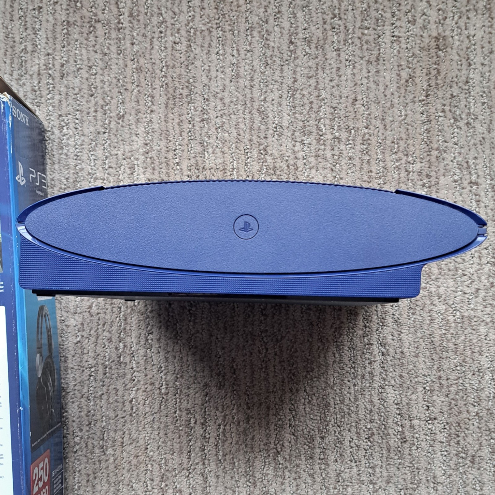 ✅Sony Playstation 3 PS3 Super Slim 250 GB Azurite Blue Console w Box *Low Hours*