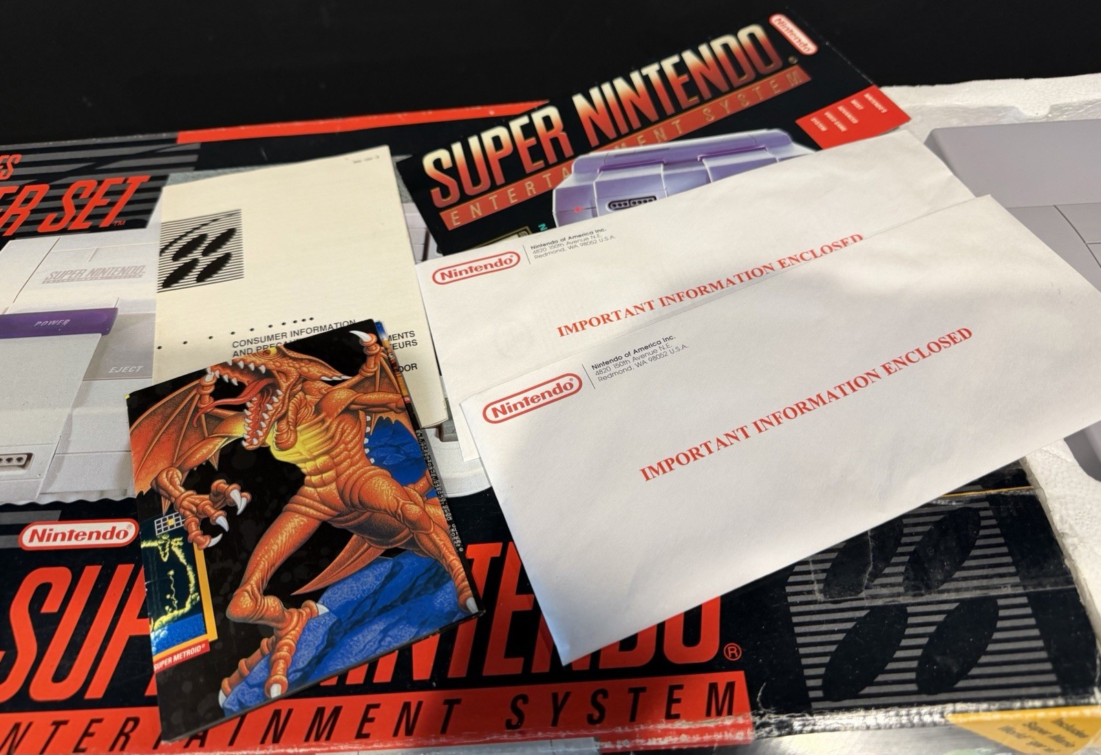 Super Nintendo SNES Console Super Set Near Complete Super Mario World+Games!