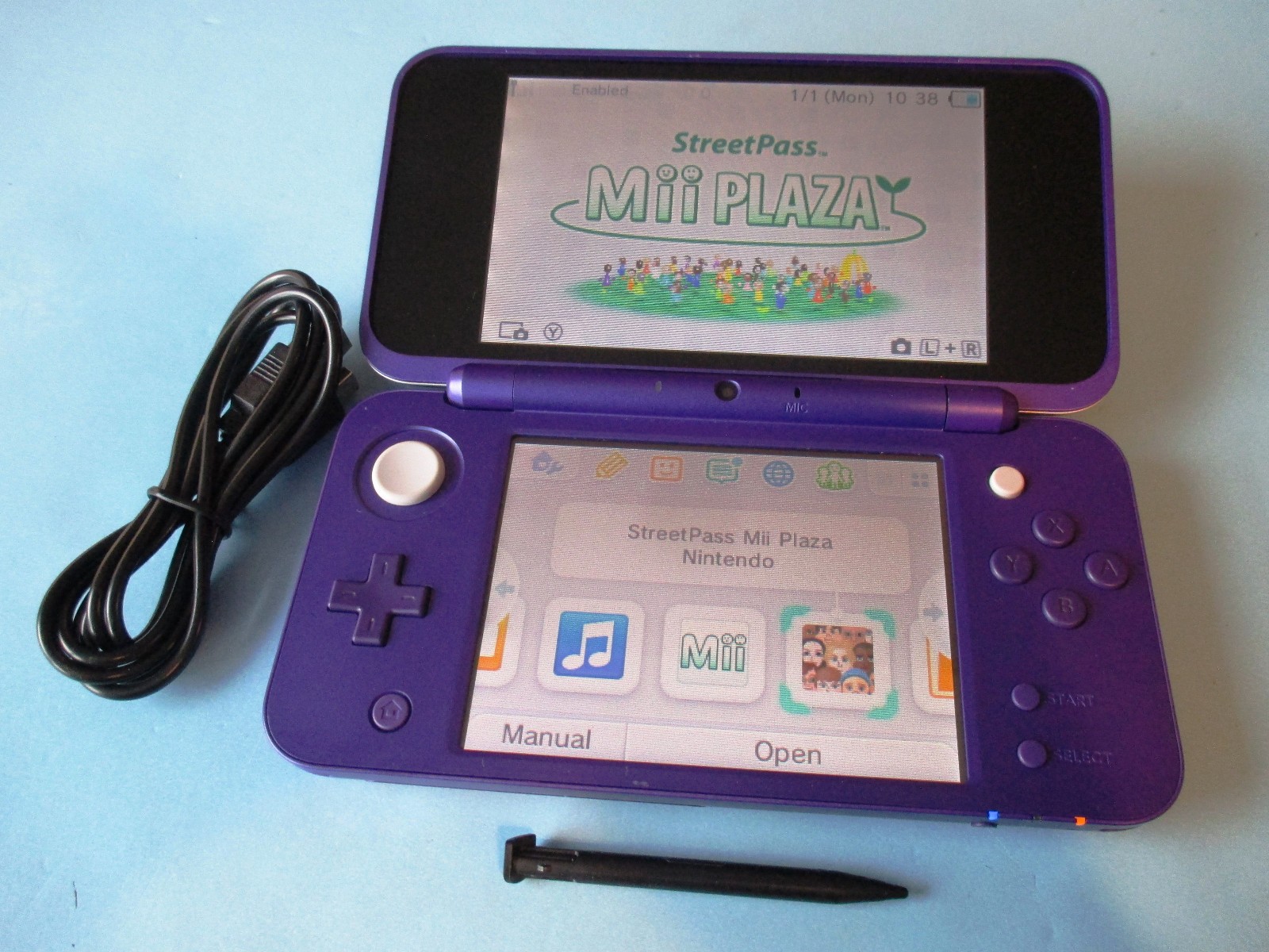 Nintendo 2DS XL Purple & Silver Console System w/Charger FREE Ship!