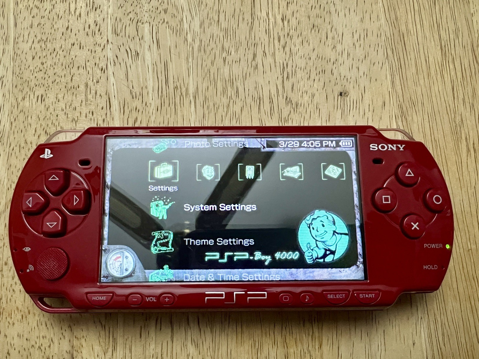 Sony PSP-2001 God of War Red Console Custom 32GB MicroSD + Games + Accs. Bad UMD