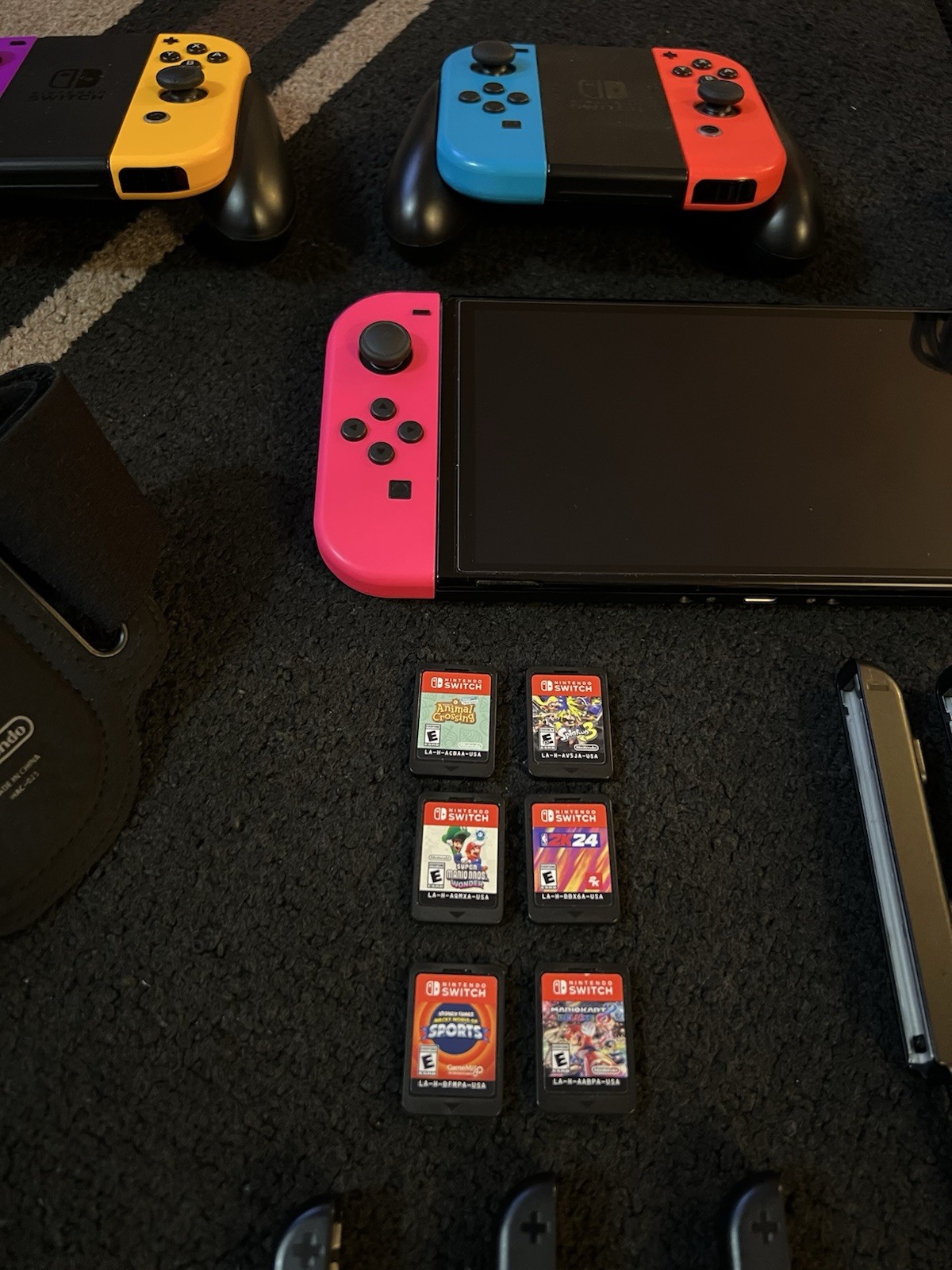 Nintendo Switch OLED Bundle Flawless Animal Crossing Super Mario LOADED w/EXTRAS