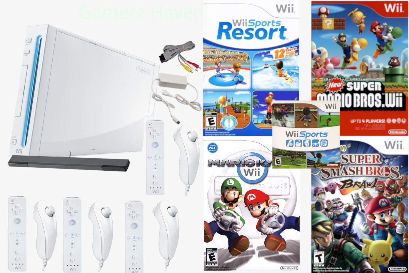 GUARANTEED – Nintendo Wii Console + Pick Game + Gamecube – AUTHENTIC Controllers