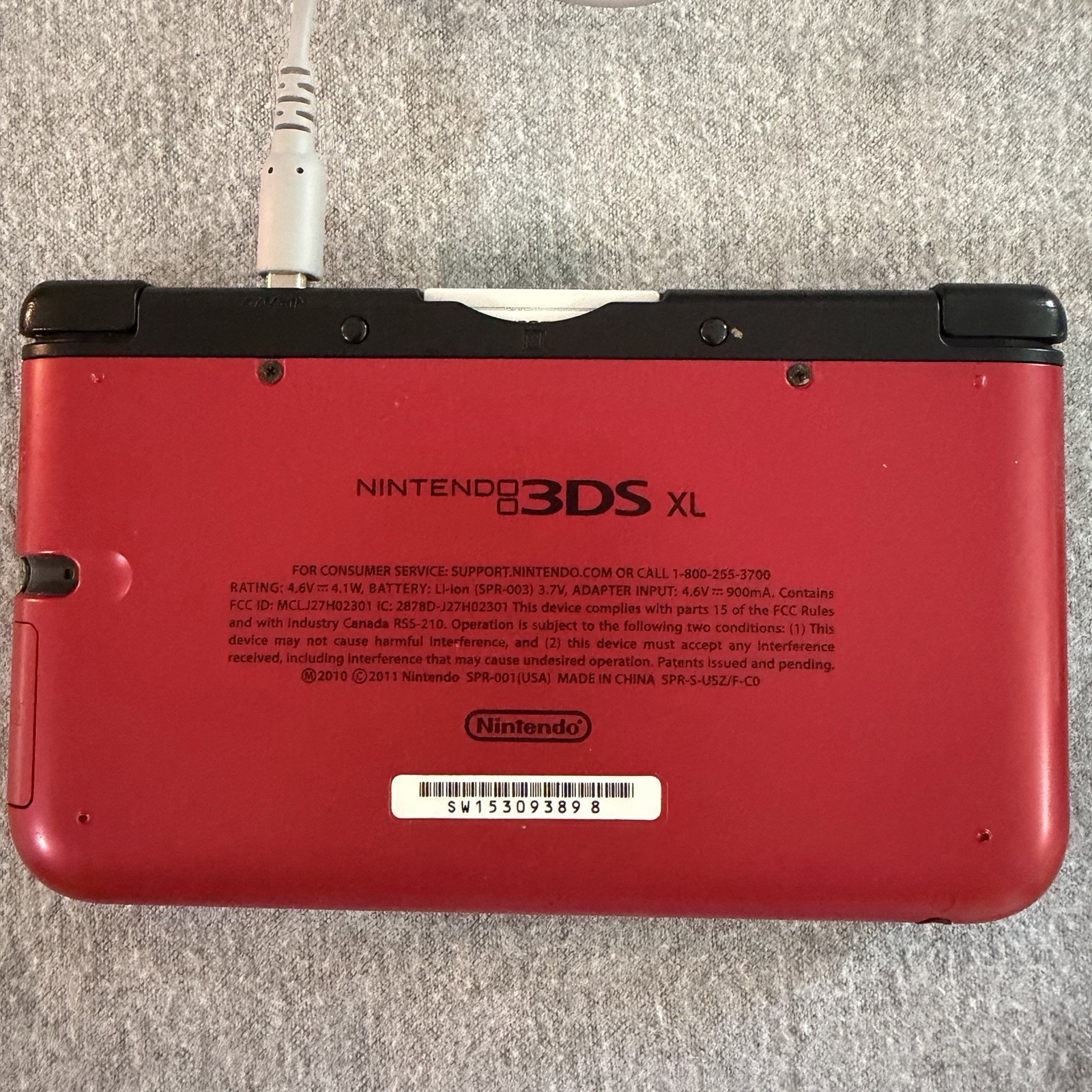 Nintendo 3DS XL 4GB Red Console (NTSC) Stylus/charger Included. 8 Games/1SD Card