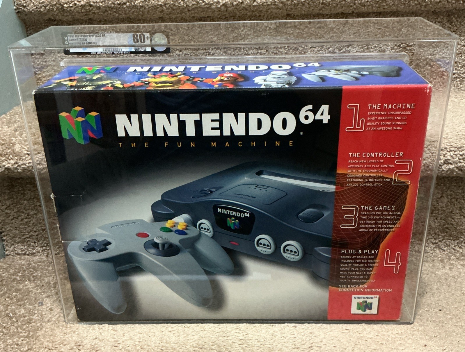 Nintendo 64 Launch Console N64 Brand New 1997 VGA Graded 80+ Q Qualified PSA